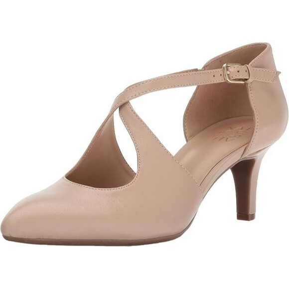 NWB Naturalizer Okira Women's Heel Pump Size 9 M Taupe Beige Pointed Toe *Flaw* - Picture 1 of 14